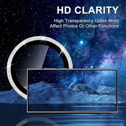 for Samsung Galaxy Z Flip 7 Camera Lens Protector, Individual Metal Ring Tempered Glass Lens Cover, [Strong Adsorption] Scratch Resistant Ultra-Thin HD Clear Lens Cover, 1 Set-Black Ring in Saudi Arabia