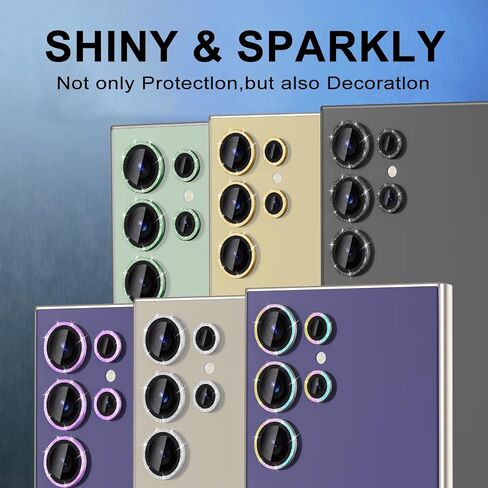 for Samsung Galaxy Z Flip 7 Camera Lens Protector, Individual Metal Ring Tempered Glass Lens Cover, [Strong Adsorption] Scratch Resistant Ultra-Thin HD Clear Lens Cover, 1 Set-Black Ring in Saudi Arabia