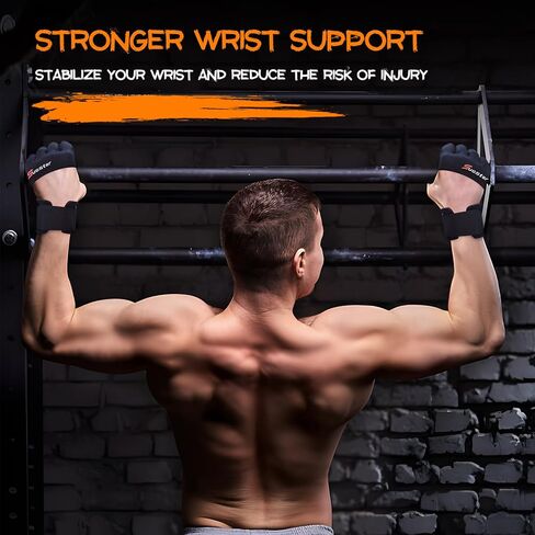 قفازات رفع الأثقال، قفازات تمرين راحة اليد من جلد البقر شديدة التحمل مع دعم لفافات المعصم، حماية كاملة لراحة اليد ومقابض سيليكون وقفازات الصالة الرياضية لرفع الأثقال والرفع الميت والتمرين in Kuwait