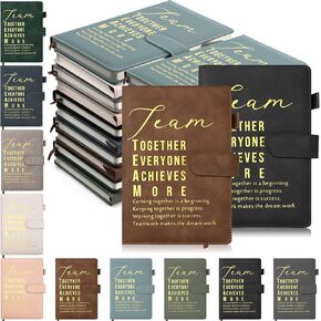 Roowest 20 Pcs Team Gifts for Employees Thank You Bulk Gifts A5 Leather Notebooks May You Proud of The Work You Do Journals for Christmas Client Gifts Volunteer Appreciation(5 Color,Proud)