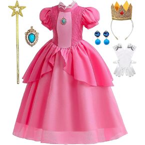 Princess Costume for Girls Princess Dress Up Costume with Accessories Kids Birthday Party Halloween Cosplay