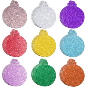 MixTeach 180 Pcs Christmas Glitter Cutouts Paper Christmas Tree Shapes Cutouts Xmas Tree Die Cuts Colorful Hanging Ornaments for Winter Party Bulletin Board Decor Classroom School Craft Supplies
