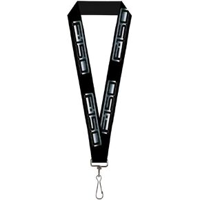 Buckle Down Lanyard-1.0"-F-150 Emblem Black/Silver-Fade