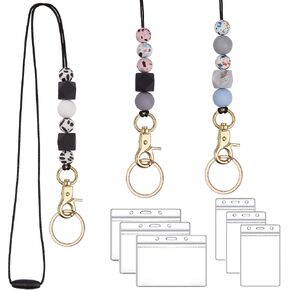 Lanyards for Keys Badge lanyard Beaded Lanyard With Key Ring and Card Holder for Teachers Nurses Offices in Kuwait