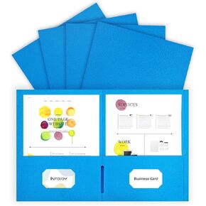 Folders with Pockets,IntoJoy 50 Pack 2 Pocket Folders Fit Letter Size Paper File Folders for School Office Business Home Filing Resume Portfolio (Purple)