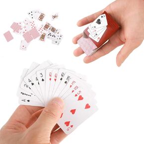 3 Decks Mini Playing Cards, Small Playing Cards Tiny Cards Deck Miniature Traveling Poker Deck Cards Great Novelty Gift for Party Game Supply 2 x 1.5 Inch(Red)