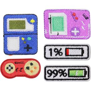 Video Game Patches, 8 PCS Game Day Iron On Patches Sew On Applique, Green Iron On Patches for Boy Kids, Embroidered Decorative DIY for Clothes Jacket Jeans Backpack Hat (8PCS)