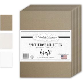 Cardstock Warehouse Speckletone Madero Beach Sand Card Stock Paper – 25 Sheets, 8.5 x 11", 80 lb/215 gsm – 100% Recycled Premium Matte Finish for Cardmaking, Printing, Crafts & DIY Projects