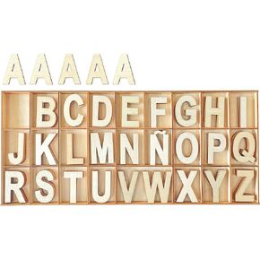 2 Inch 135 Pieces Wooden Letters Wood Alphabet Letters for Crafts with Grid Tray (5 of Each)