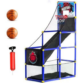 BESTKID BALL Double Shot Basketball Hoop Arcade Game - Indoor & Outdoor for Kids 3-9 Year Old - Birthday Party Gift for Boys, Girls, Toddlers - Fun Sports Train in Home, Room & Backyard Blue