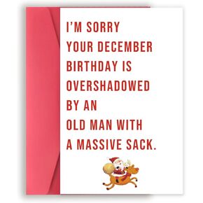 Funny December Birthday Card for Women Men, Happy Xmas Holiday Birthday for Best Friends, Hilarious Christmas Birthday Card Gifts for Him Her in Kuwait