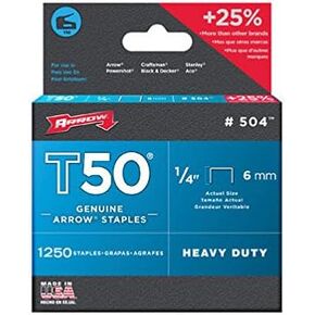 Arrow Fastener 50424 1/4" T50 Staples
