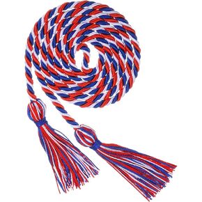 uxcell Graduation Honor Cord 67" with Tassel Polyester Braided Honor Cord Graduation Ropes for Graduation Party Ceremonies Graduates, Blue/Red/Yellow
