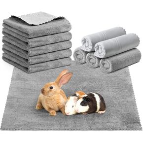 5 Pcs Waterproof Guinea Pig Blankets Washable Small Animal Pee Pad Pet Blanket Sleep Bedding Mats Absorbent Guinea Pig Cage Liner Reusable Pet Sleep Mat Pad Cover (Gray)