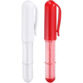 HARFINGTON 2 Colors Fabric Chalk Marker Tailors Liner Chalk Pen Style with Chalk Wheel Tip for Sewing Quilting & Crafts, Red/White