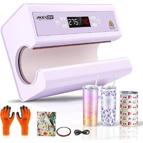 AKEYDIY Auto Tumbler Heat Press Machine 30OZ Mug Press Automatic Rotation Full Print, Temp & Time Setting, Cup Transfer Machine for 11-30OZ Ceramic, Glass, w/Sublimation Papers, Heat Tape & Gloves