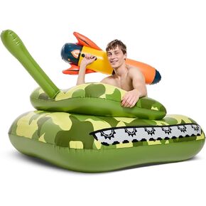 Inflatable Pool Fighting Toy, Tank Pool Float for Children and Adults, Water Game Float for Swimming Party Hit to Score Fun
