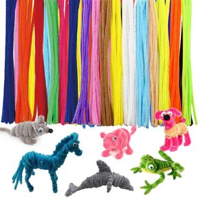 200 Pcs Pipe Cleaners Craft Supplies, Multi-Color Pipe Cleaners Bulk, Chenille Stems for DIY Art and Craft Projects (12 Inch in Length)
