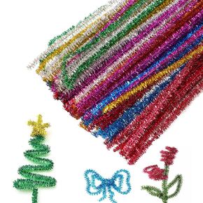 100 PCS Pipe Cleaners,Pipe Cleaners for Crafts,Pipe Cleaner Crafts,Chenille Stems for Craft Kids DIY Arts&Crafts Supplies (Shiny 100)