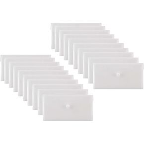 3.9’’ x 7.8’’ Clear Plastic Envelopes with Snap Closure Vertical Pencil Stationary Pouches Folder 20 Pack