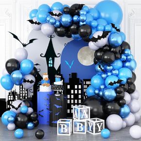 Video Game Balloon Arch Garland Kit, Blue Purple Green Black Party Balloons with 2Pcs Game Handle Foil Balloons for Video Game Theme Birthday Party Boys Game Night Decor