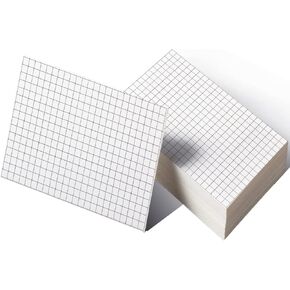 50 Grid Index Cards-Note Cards Double, Graph-Ruled 0.25", Double-Sided, 4 x 6 Inch.