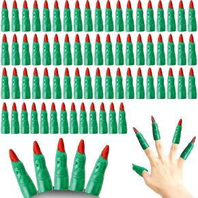 80 Pcs Plastic Witch Fingers Witch Fingers Bulk Halloween Witch Finger Pointers for Kids Reading Cosplay Masquerade Party Decorations, Green