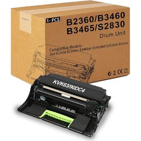 B2360 Imaging Unit 331-9811 331-9810 KVK63 High Yield Imaging Unit B2360 Drum Unit Compatible for Dell B2360d B2360dn B3460dn B3465dnf S2830dn Printer (60,000 Pages)