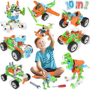 MOONTOY 218PCS STEM Toys Building Toy for Kids Ages 4-8 Boys,Birthday Gifts Game Educational Stem Projects for 5+ Year Old,Building Block Creative Stem Activities for Kids Ages 5-7 4-8 6-8 8-12 Boys