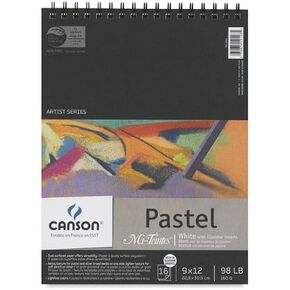 Canson Mi-Teintes Spiral Pad - 9" x 12", White Paper, Sheets with Slipsheets, 16 Sheets
