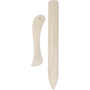 2Pcs Bone Folder Tool, Plastic Bone Folder Paper Creaser Set Scoring Tool for Leather Burnishing Bookbinding Scrapbooking Paper Cards Crafts