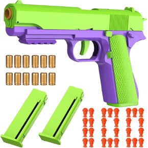 Shell Ejecting Toy Gun, Automatic Pull Back Action Shooting Games Education Model Toy for Kids Gifts