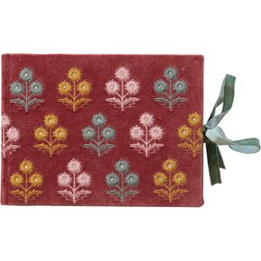 Creative Co-Op Embroidered Cotton Velvet Journal, Multicolor