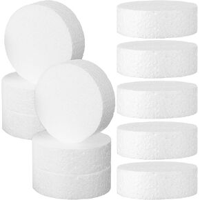 TEHAUX 18pcs 3 Inch Foam Circles for Crafts, Foam Circles, 1 Inch Thick Round Foam Disc Polystyrene Discs for DIY Projects, Cake Decorations, Modeling, Christmas Decoration