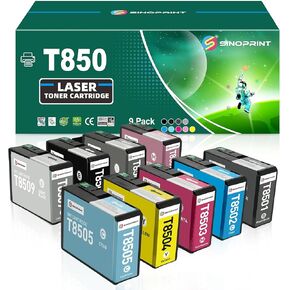 T850 Ink Cartridges T8501 T8502 T8503 T8504 T8505 T8506 T8507 T8508 T8509 Ink Cartridge Replacement for SC-P800 SC P800 Inkjet Printer(9-Pack Color)