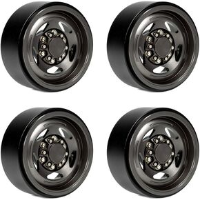 Aluminum 1.9'' Beadlock Wheels Rim Classic Retro Rims with Simulation Hex Screw for 1/10 RC Crawler TRX4 SCX10 Capra (Dark Gray)