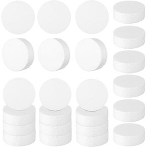 VILLCASE 3 Inch Foam Circles for Crafts 24pcs, 1 inch Thick Round Polystyrene Discs for DIY Projects Arts and Crafts Supplies, Sculpture, Modeling, Cakes Decorations Christmas Party White
