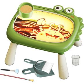 Dinosaur Light Table for Kids, Sand Painting Art Light Box with All Accessories, Portable Preschool Sensory Toy Gift with 15 Ocean Animal Christmas Card for Beginners Drawing, 17''