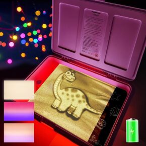 18" Wireless Sand Painting Light Box,Light Up Activity Board,Bright Light Table for Kids,Sensory Toy for Toddlers,Light Table Manipulatives Birthday Gifts for Boys Girls