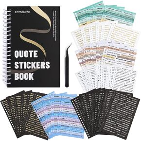 2500+ Pcs Word Stickers for Journaling, 50 Sheets Quote Sticker Gold Foil Art Scrapbook Stickers for Junk Journal, Scrapbooking Supplies for Bullet Journal Craft Small Talk Stickers for DIY Gift Card