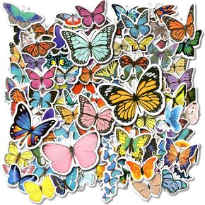 100 PCS Butterfly Stickers Pack, Colorful Lovely Waterproof Stickers for Laptop, Scrapbook, Window, Butterfly Stickers for Water Bottle, Envelope, Gift for Teens, Adults