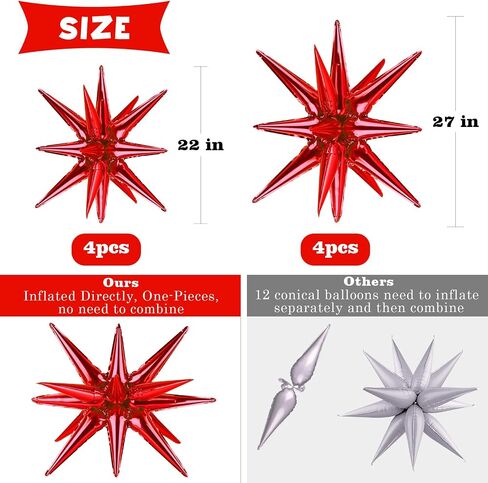 8 Pcs Navy Blue Star Balloons, 27/22 inch Explosion Foil Balloons for Birthday, Baby Shower, Wedding, Backdrop, Anniversary, Graduation Party Decorations (Navy Blue) in Saudi Arabia