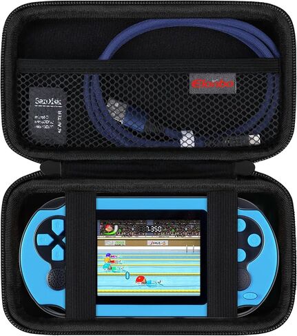 Elonbo Carrying Case Compatible with TaddToy 16 Bit Handheld Game Console for Kids Adults, Classic Retro Video Games Travel Storage Cover Bag, Portable Electronic Game Player Organizer Holder, Blue in Kuwait