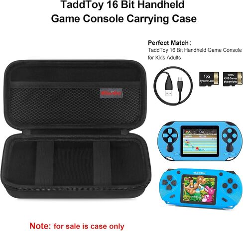 Elonbo Carrying Case Compatible with TaddToy 16 Bit Handheld Game Console for Kids Adults, Classic Retro Video Games Travel Storage Cover Bag, Portable Electronic Game Player Organizer Holder, Blue in Kuwait