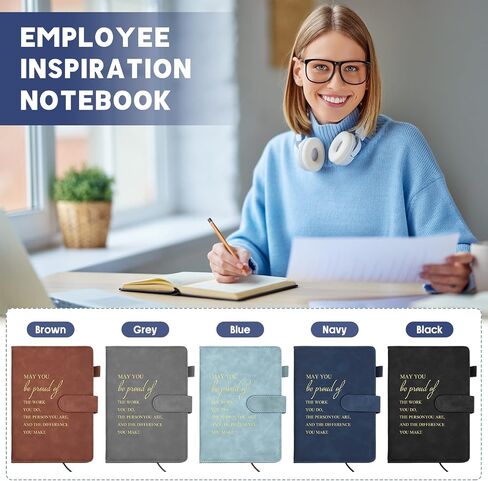 Roowest 20 Pcs Team Gifts for Employees Thank You Bulk Gifts A5 Leather Notebooks May You Proud of The Work You Do Journals for Christmas Client Gifts Volunteer Appreciation(5 Color,Proud) in Saudi Arabia