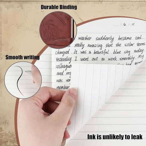 Koogel Leather Writing Journal, 6 x 8 Inch Leather Bound Notebook for Women Men Travel Journal for Sketch Artist Brown in Saudi Arabia