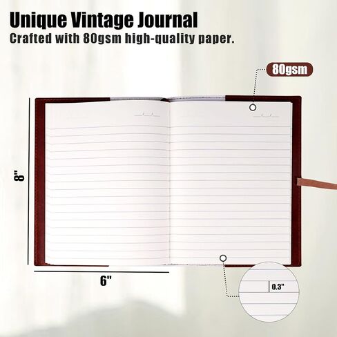 Koogel Leather Writing Journal, 6 x 8 Inch Leather Bound Notebook for Women Men Travel Journal for Sketch Artist Brown in Saudi Arabia