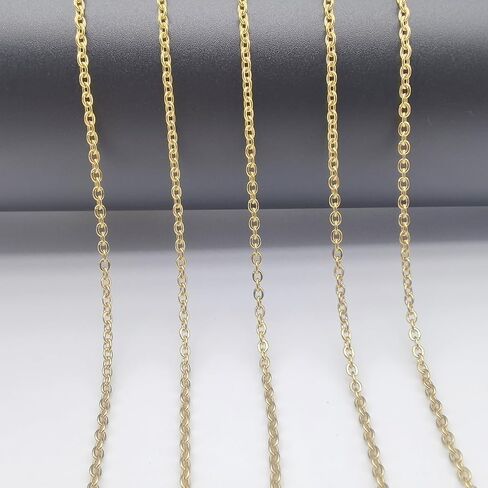 KEIAOUE 16.4 Feet Gold Plated Stainless Steel Chains Roll 3mm Bulk Curb Necklace Chain for Jewelry Making in Saudi Arabia