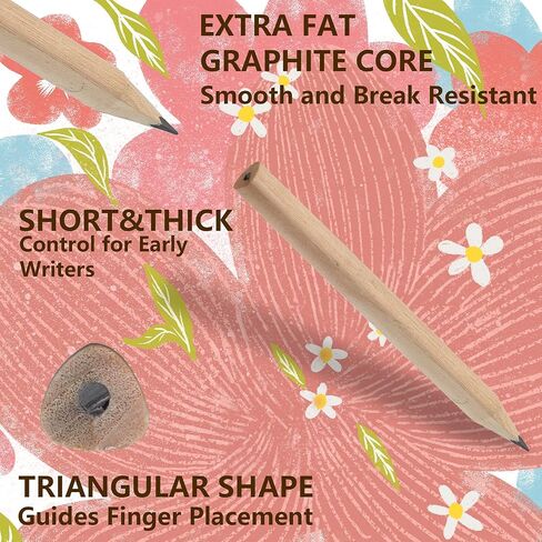 LUTER 24pcs Short Round Pencils Mini Wood Pencils Round Pencils Short Wood Pencils Bulk for Preschoolers Toddlers Kindergarten School Home in Saudi Arabia