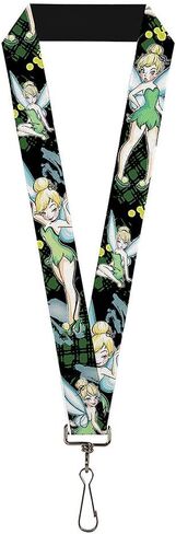Buckle Down Lanyard-1.0-Tinker Bell 4-Poses/Paint Splatter Black/gre in Saudi Arabia